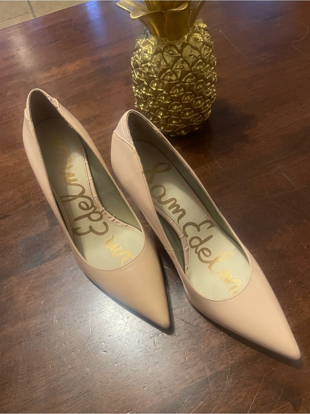 Sam Edelman Blush Pointed-Toe Leather Pumps